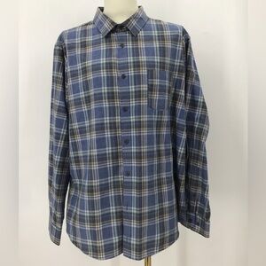 Johnny BIGG Blue Plaid Men's Shirt size 3XL